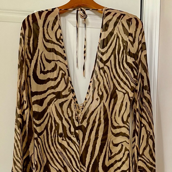 Dresses & Skirts - Sheer Leopard-Zebra Print Kaftan Maxi Dress